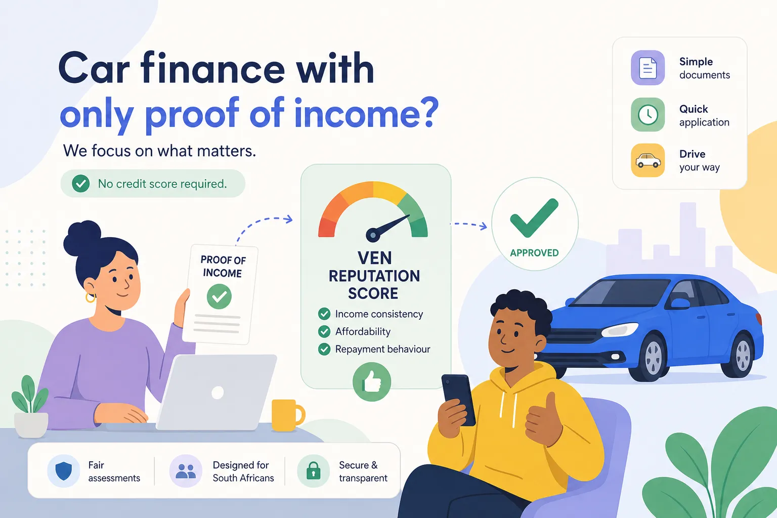Car Finance with Only Proof of Income: What Works in South Africa